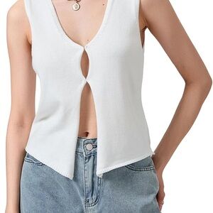 Amazon White Sleeveless Tank Top